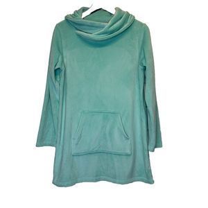 Soft Surroundings Velour Tunic Top SMALL Mint Green Pockets VERY SOFT Lougewear